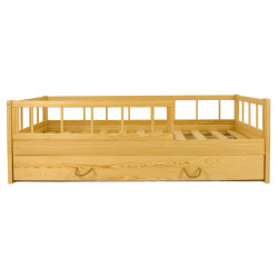 Wooden bed with the drawer, 160x80